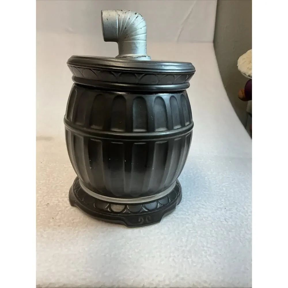 Black Pot Belly Stove Ceramic Cookie Jar c1960s Made in Japan 10.75